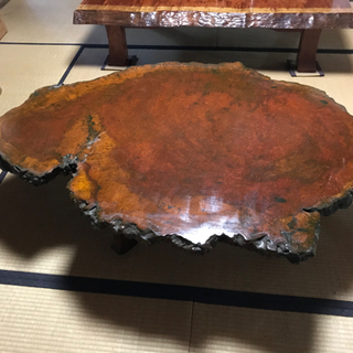 テーブル 一枚板 花梨 丸型