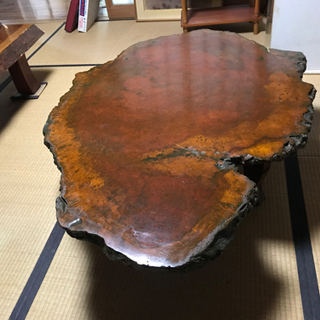 テーブル　一枚板　花梨　丸型 テーブル 一枚板 花梨 丸型