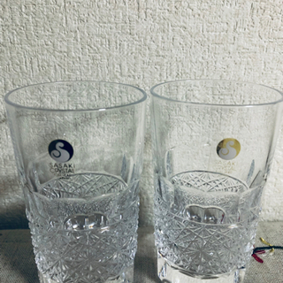 未使用　高級sasaki crystal グラス 2個
