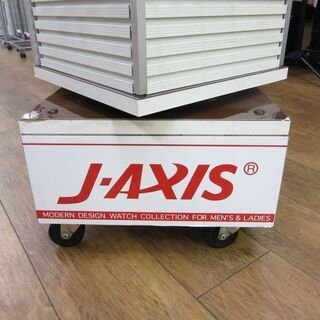 J-AXIS 店舗販促什器 直径38×高143cm 正方形 回転式 ディスプレイ棚 フック付き 店舗什器 スチールラック 札幌 厚別店