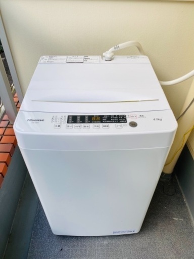 【準新品】1週間以内の問い合わせで譲ります　2021年7月購入　Hisense 4.5kg 洗濯機　美品