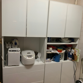 IKEA 食器棚 カップボード ホワイト 2個セット(一個なら半額)