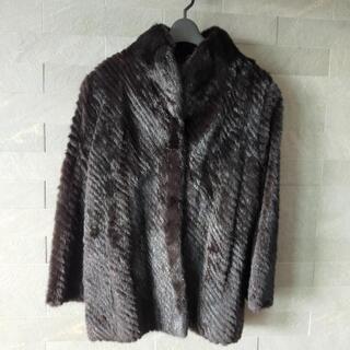 【ネット決済】高級毛皮のコート、高級ミンクファーコート ダークブラウン