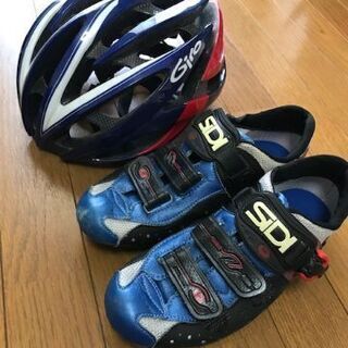Giroヘルメット、SIDIビンディングシューズ（41）セット