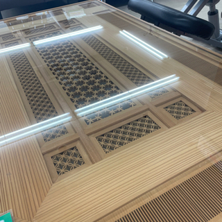 ★228　和風硝子座卓　ガラステーブル　【リサイクルマート宇宿店】