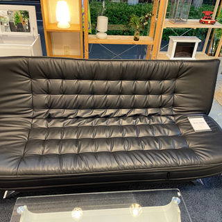 ☆オシャレ、美品☆ レザーソファベット ブラック