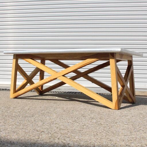 T803) WTW MARVERICKS COFFEE TABLE 幅120 アルミ シーシャムウッド