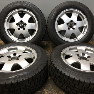 【DUNLOP WINTER MAXX WM01 215/60R16】スタッドレス【VOLVO XC 純正ホイール 16インチ 7J5HPCD108+48】2018年製 バリ溝　(VTI397)クレジットカード QRコード決済可能