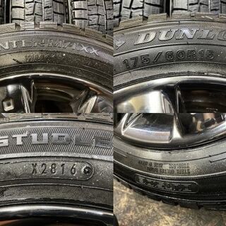 【DUNLOP WM01 175/60R15】【日産 AUTECH 純正ホイール 15インチ 5.5J4HPCD100+50】バリ溝 バランス調整済 キューブ等　(MTK114)クレジットカード QRコード決済可能