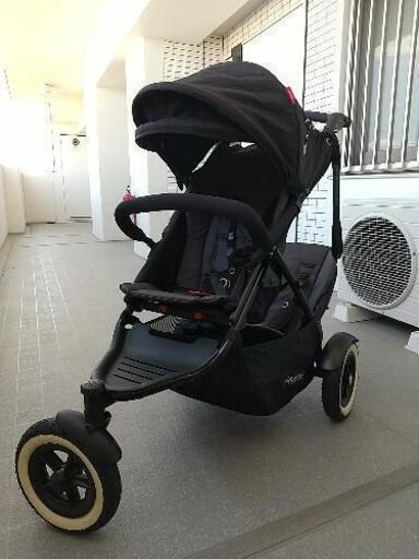 phil\u0026teds★二人乗りベビーカー23,000円★レインカバー\u0026マキシコシ用接続具付