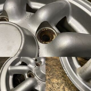 旧車ホイール BR ブラックレーシング 12インチ 4本 4.5J4HPCD110+45 旧ダイハツ等 当時物 希少　(VHC223)クレジットカード QRコード決済可能