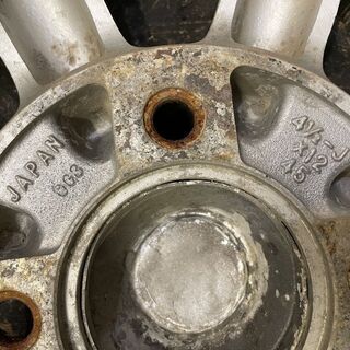 旧車ホイール BR ブラックレーシング 12インチ 4本 4.5J4HPCD110+45 旧ダイハツ等 当時物 希少　(VHC223)クレジットカード QRコード決済可能