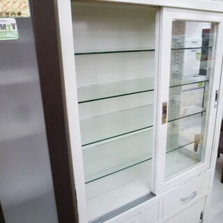 スチールキャビネット 引き戸 引出し付き 幅89.5×奥行36×高さ171cm 