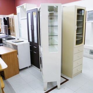 スチールキャビネット 引き戸 引出し付き 幅89.5×奥行36×高さ171cm