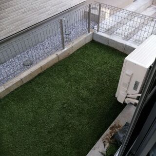 DIY　庭作り　人工芝+防草シート+釘