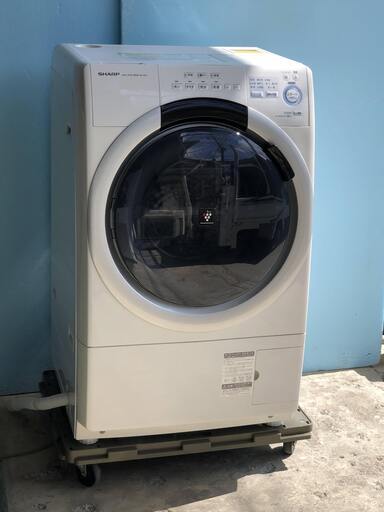 SHARP ES-S7A-WL ドラム式洗濯乾燥機 7kg 左開き ホワイト系 2016年製 家電 シャープ