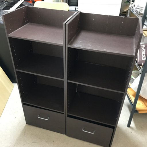 カラーボックス　引き出し収納つき　2個セット