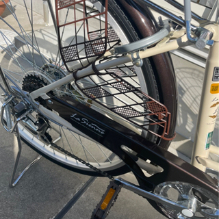 【中古美品】自転車　26インチ　アイボリー・ブラウン　あさひサイクル