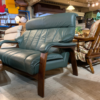 JF3372 富士ファニチア（富士ファニチャー）3人掛け2人掛け革張りソファー