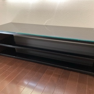 【10日までの出品】ローボード ニトリ テレビボード(黒ガラス製)