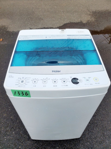 ①✨2018年製✨1336番 Haier✨全自動電気洗濯機✨JW-C55A‼️