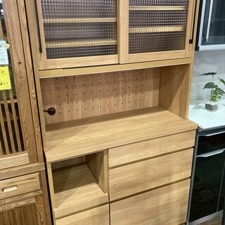 【愛品館市原店】大川家具　2枚扉キッチンボード　プロバンス【管理IKB007181-104】