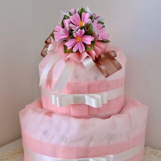 お花のおむつケーキ♥ワークショップ♥コスモスの折り紙ブーケ♥