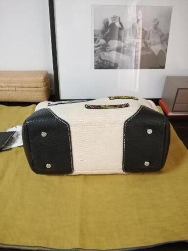 美品。ADMJ アクセソワドゥマドモアゼル キャンバス&レザー バッグ