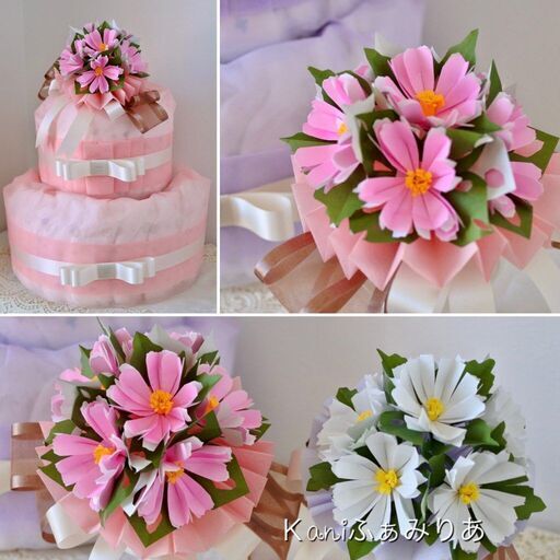お花の折り紙ブーケ教室 花origamiぶーけ コスモスの折り紙ブーケ Kaniふぁみりあ 岩倉のものづくりの生徒募集 教室 スクールの広告掲示板 ジモティー