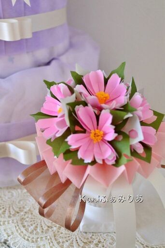 季節のお花の折り紙ブーケ 花origamiぶーけ コスモスの折り紙ブーケ Kaniふぁみりあ 岩倉のものづくりの生徒募集 教室 スクールの広告掲示板 ジモティー