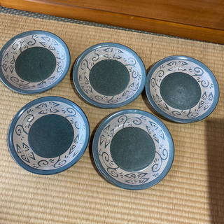 カレー皿　和風　青緑色　5枚組