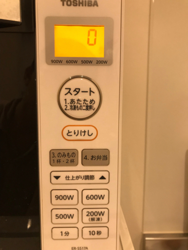 TOSHIBA 電子レンジ　ER-SS17A 2019年製
