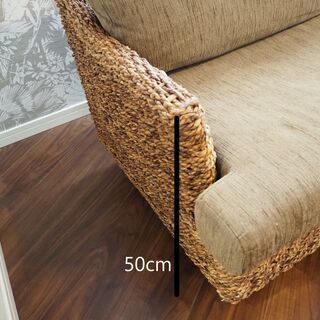 【アジアン家具】３人掛けソファ【バリ風】