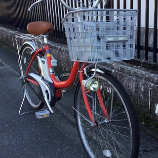＜動作＞パナソニック・24インチ電動アシスト自転車・アルフィットViVi ・レッド・整備・お手入れ済・不要自転車無料引取りあり