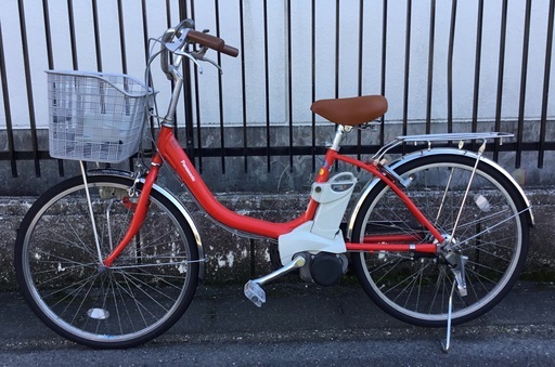＜動作＞パナソニック・24インチ電動アシスト自転車・アルフィットViVi ・レッド・整備・お手入れ済・不要自転車無料引取りあり 動作＞パナソニック・24インチ電動アシスト自転車・アルフィットViVi