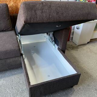 P0303 美品！カウチソファー ソファーベッド 3人掛ソファーブラウン