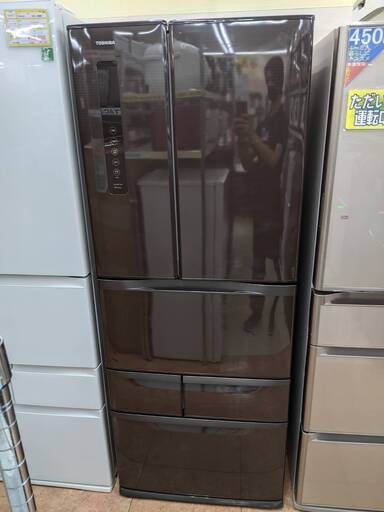 人気のブラック フレンチドアTOSHIBA 481L冷蔵庫 6ドア GR-F48FS 東芝 とうしば