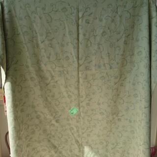 1006-057 【無料】緑色 花柄 カーテン 2枚