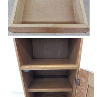 木製 電話台 光製作所 39×37×80 HIKARI ブラウン 天然木 サイド 