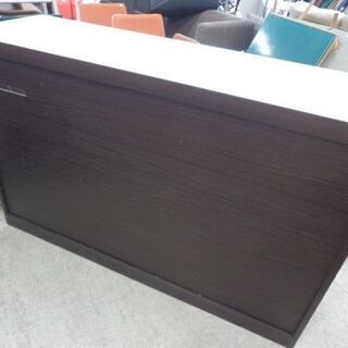 ミドルレンジボード 幅140 ブラウン 木目 ニトリ アルミナ2 鏡面 ダークブラウン キッチンカウンター レンジ台 キッチンボード ラック 食器棚 札幌 西野店