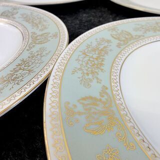 旧刻印 ウェッジウッド コロンビア セージ グリーン 27cm プレート 4枚セット 札幌 中央区 旧刻印 ウェッジウッド コロンビア セージ グリーン 27cm プレート 4枚