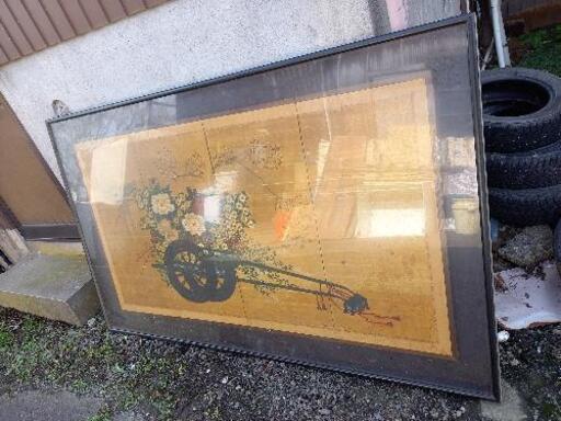 【Y】花籠　絵　骨董　大型　コレクション　オブジェ