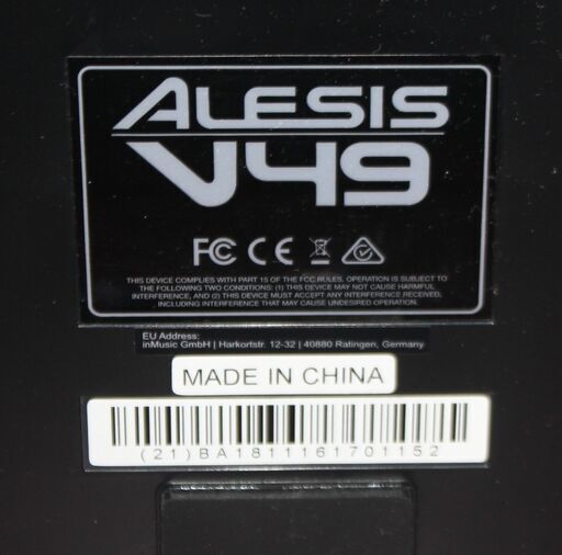 Alesis USB MIDI キーボード コントローラー 49鍵 8パッド V49 楽曲