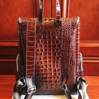 イタリア・ミラノ発*BOLINI・最上級牛革・クロコダイル*リュックサック