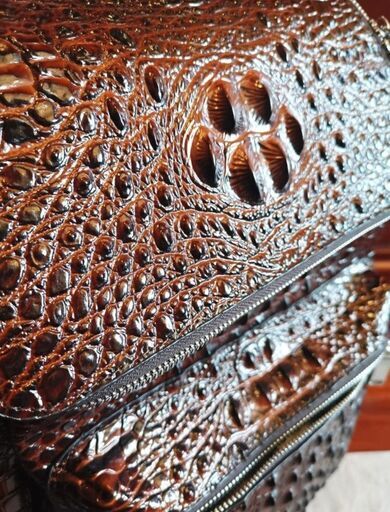 イタリア・ミラノ発*BOLINI・最上級牛革・クロコダイル*リュックサック茶色