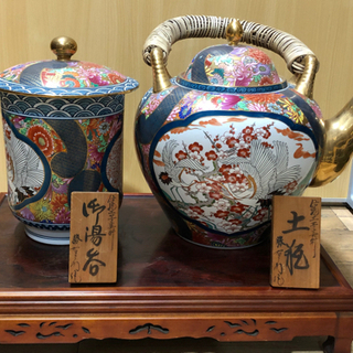 オススメ‼︎   勝右衛門　大型　土瓶　湯呑　芸術　作品　飾り　現品限り