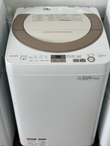 送料・設置込み　洗濯機　7kg SHARP 2017年