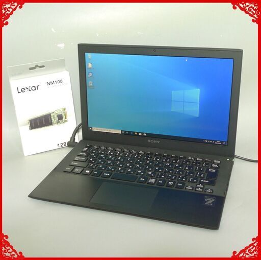 新品爆速SSD 中古美品 軽量 薄型 ノートパソコン フルHD 11.6型 SONY SVP112A16N 第4世代Core i3 4GB 無線 カメラ Windows10 Office