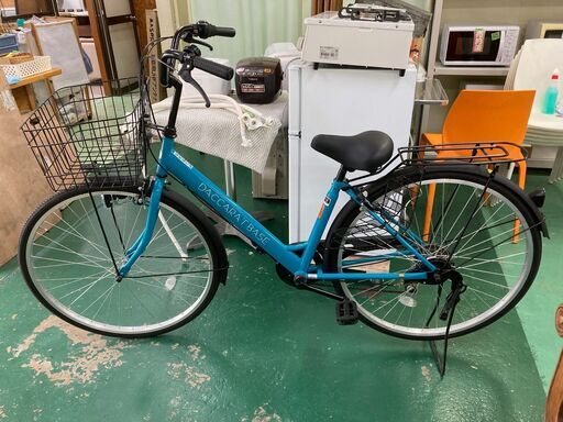 美品★DACCARA TBASE★27インチ カギ付 ギア付 荷台付き カゴ付き 通勤 通学 自転車 ダカラット ママチャリ