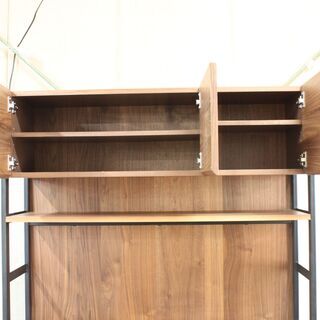 unico/ウニコ インダストリアルキッチンボード HOXTON(ホクストン) ウォールナット/アイアン 幅1230  食器棚 中古家具 店頭引取歓迎 R4260)